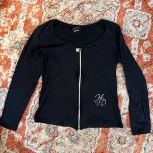 Harley Davidson Black Zip-Up Cardigan
